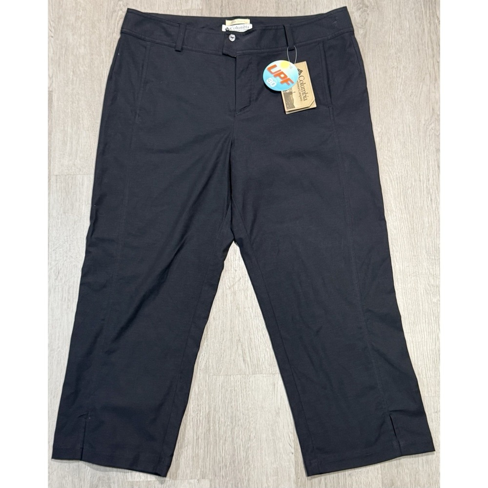 Columbia River Resort Rabbit Key Capri Pants Womens 14 Black Omni-Shield Stretch